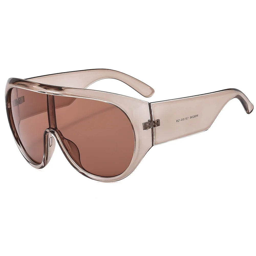 Oversized Shield Visor Mask Sunglasses Women Men Windproof Sun Glasses One Peice Big Frame Goggles Shades Sport UV400