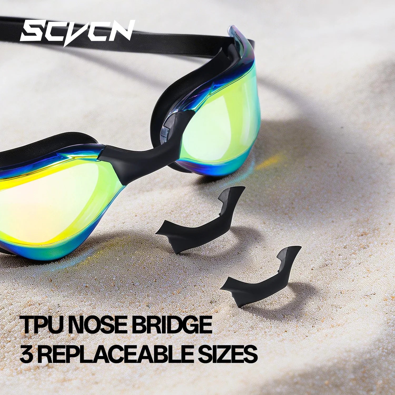 SCVCN New Men UV Protection Adjustable Adult Outdoor Swim Goggles Professional Female Swimming Electroplate Anti Fog Glasses