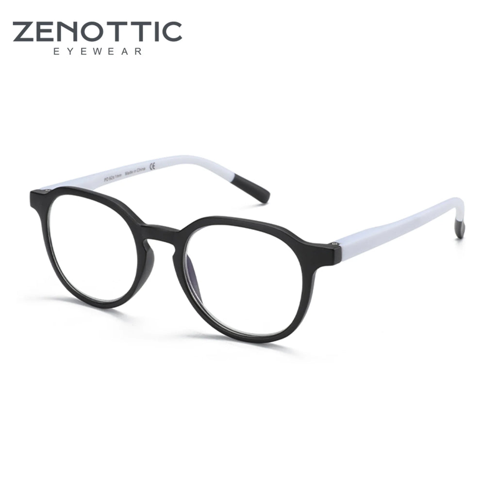 ZENOTTIC Retro Circular Anti-blue Light Glasses Blue Light Blocking Round Computer Eyeglasses for Unisex Fashion 420007