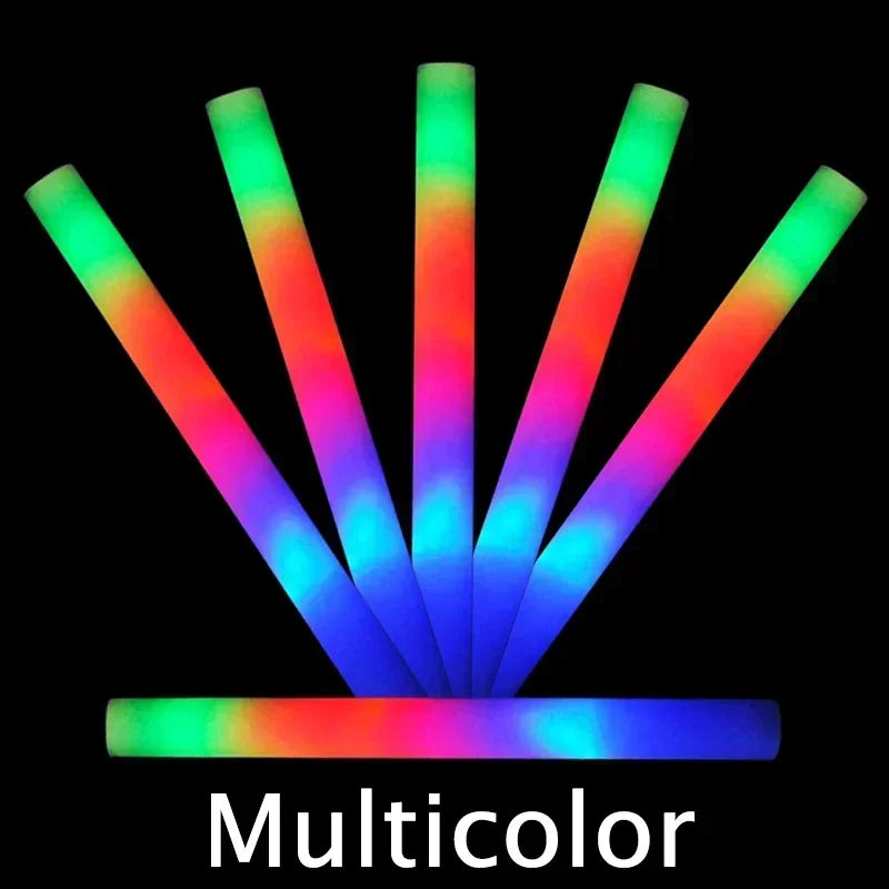 5/10/30pcs 4 Modes Colorful Foam Glow Sticks Led Flashing Glow Stick Camping Party Supplies for Raves Festival Wedding Concert
