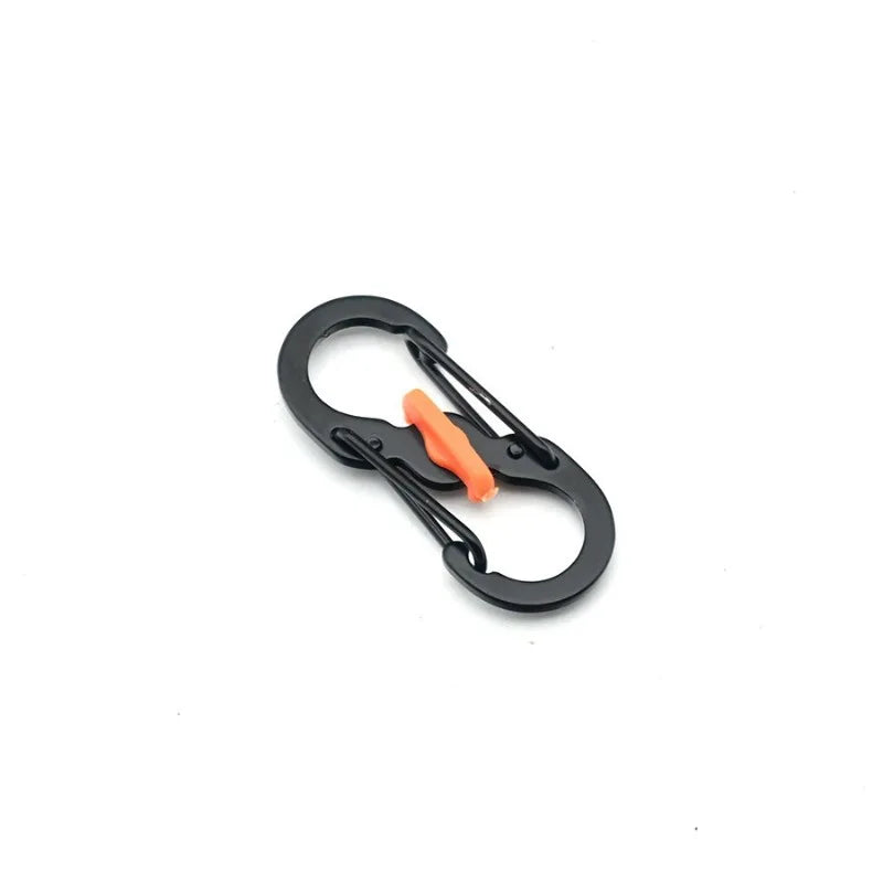 Anti Theft 8 Shape Locking Carabiner S Hook Stainless Steel Keychain Clip for Backpack Outdoor Travel