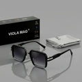 VIOLA MAG Retro Square Double Bridge Fashion Glasses, Unisex, Stylish Large Frame Suitable for Driving, Outdoor and Daily Wear
