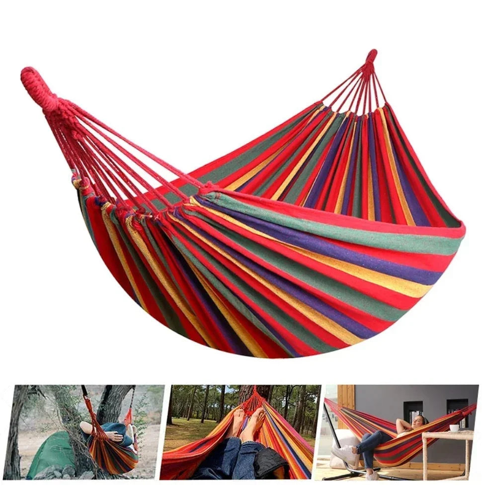 Portable Thick Canvas Camping Hammock for Adult Outdoor Use Easy to Carry and Store Comfortable Hammock for Camping Hiking Trips