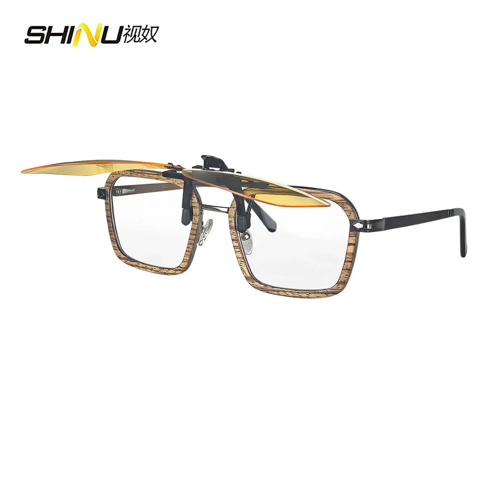 Polarized Clip-On Glasses Yellow Lenses For Night Vision Red Lenses Better Sleep Orange Gaming Glasses Blue Light Blocking