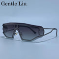 Rimless One-Piece Punk Sunglasses Women 2026 Luxury Brand Shield Wrap Around Goggle Sun Glasses For Lady Outdoor Eyewear Shades