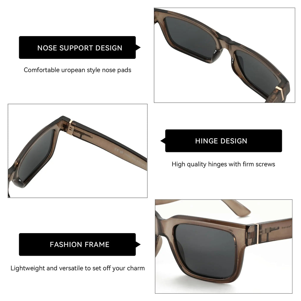ZENOTTIC Retro Rectangle Sunglasses for Men Women Polarized UV400 Protection Classic Trendy Driving Sun Glasses