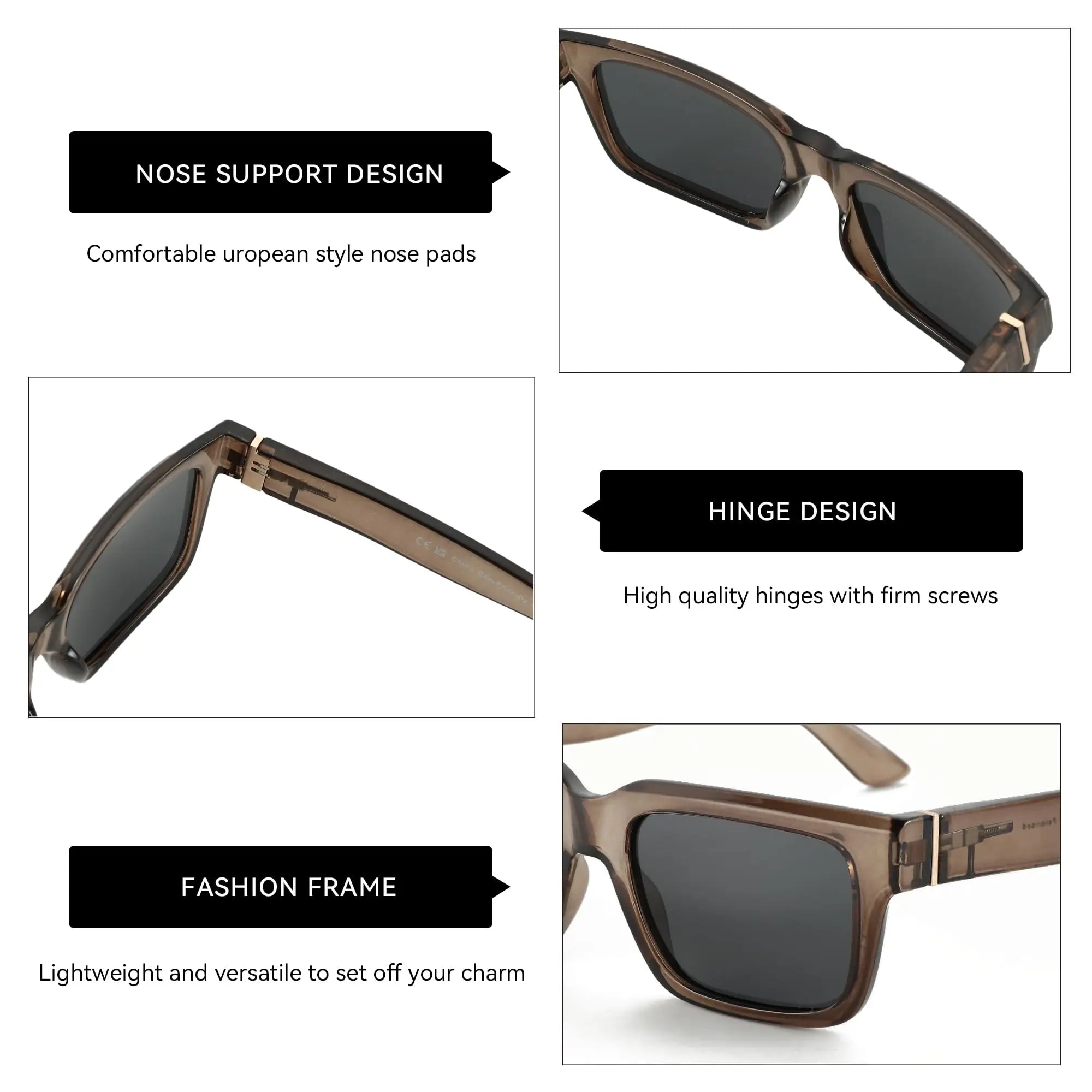 ZENOTTIC Retro Rectangle Sunglasses for Men Women Polarized UV400 Protection Classic Trendy Driving Sun Glasses