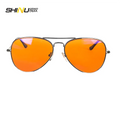SHINU Anti Blue Light Lenses Glasses Men Orange Lens Glasses Blue Light Filter Better Sleep Rest Glasses Metal Frame Eyewear