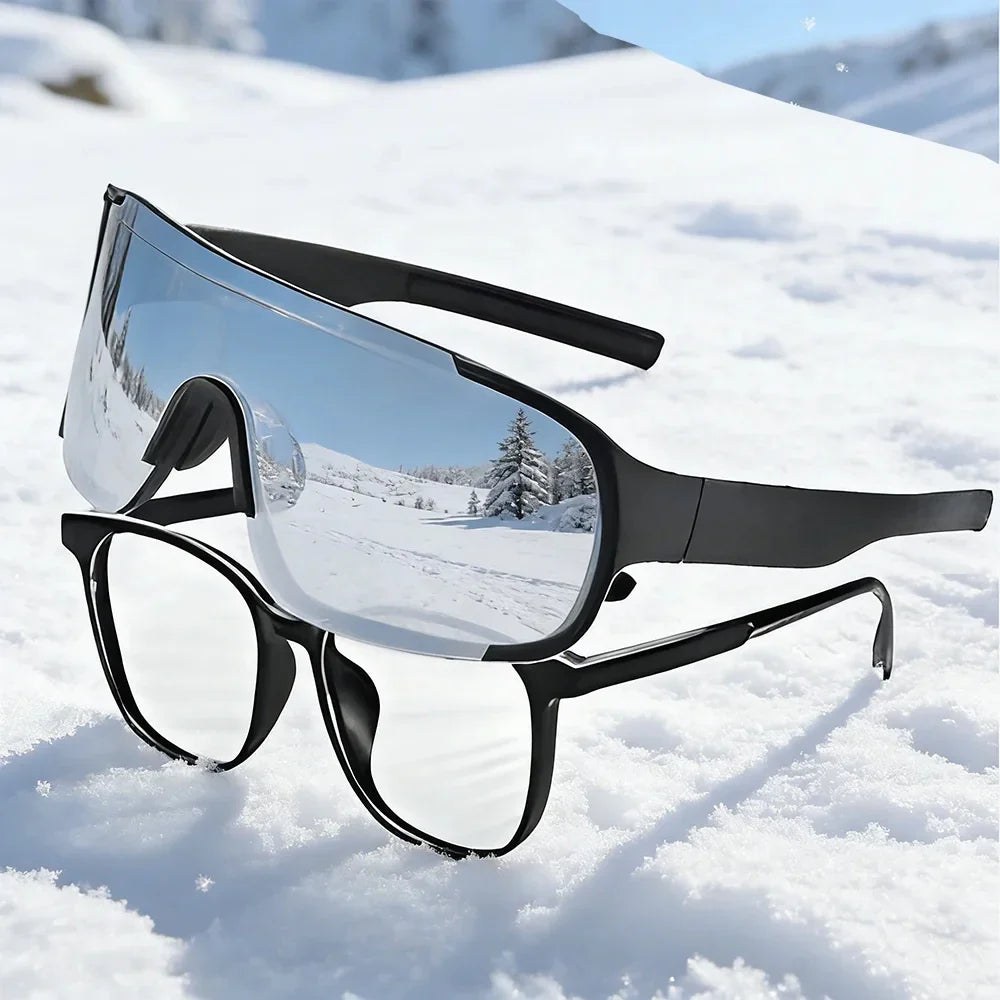Fashion Oversized Windproof Sunglasses Men Women Shield Shielded Cycling Glasses Sports Ski Hiking Goggles Anti-Glare Sunshade