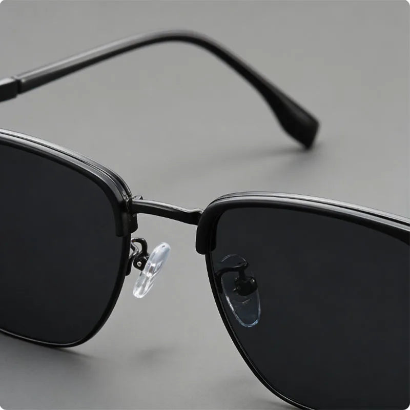 Vintage Square Metal Frame Sunglasses for Men and Women, Retro Unisex Fashion UV400 Protection Eyewear