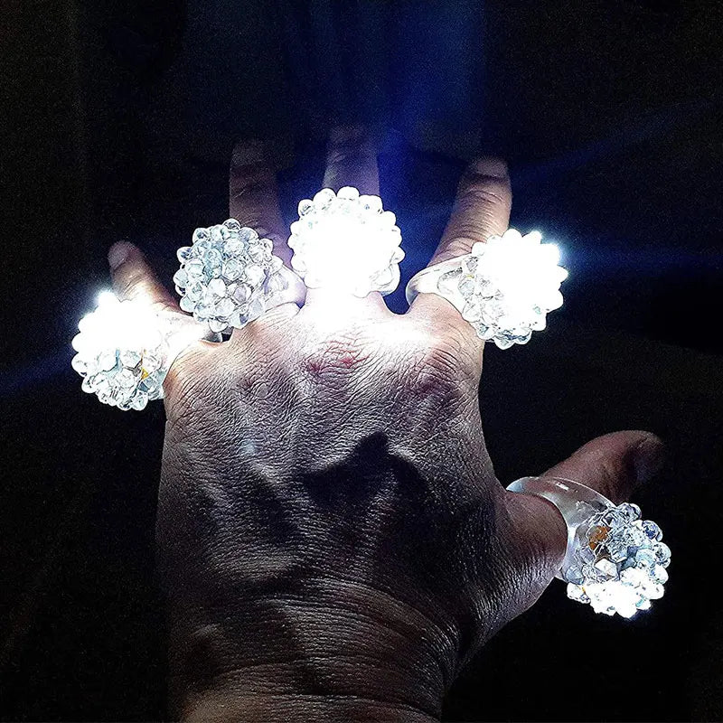 White LED Ring Light up Rings Soft Rubber Flashing Bumpy Rings Rave Wedding Party Luminous Toys Glowing Rings Glow In The Dark