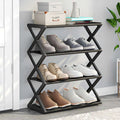 Multifunctional 4 Level X Style Dust Proof Shoe Storage Rack For Entry Hall Bedroom Corridor Free Standing Shoe Organizer