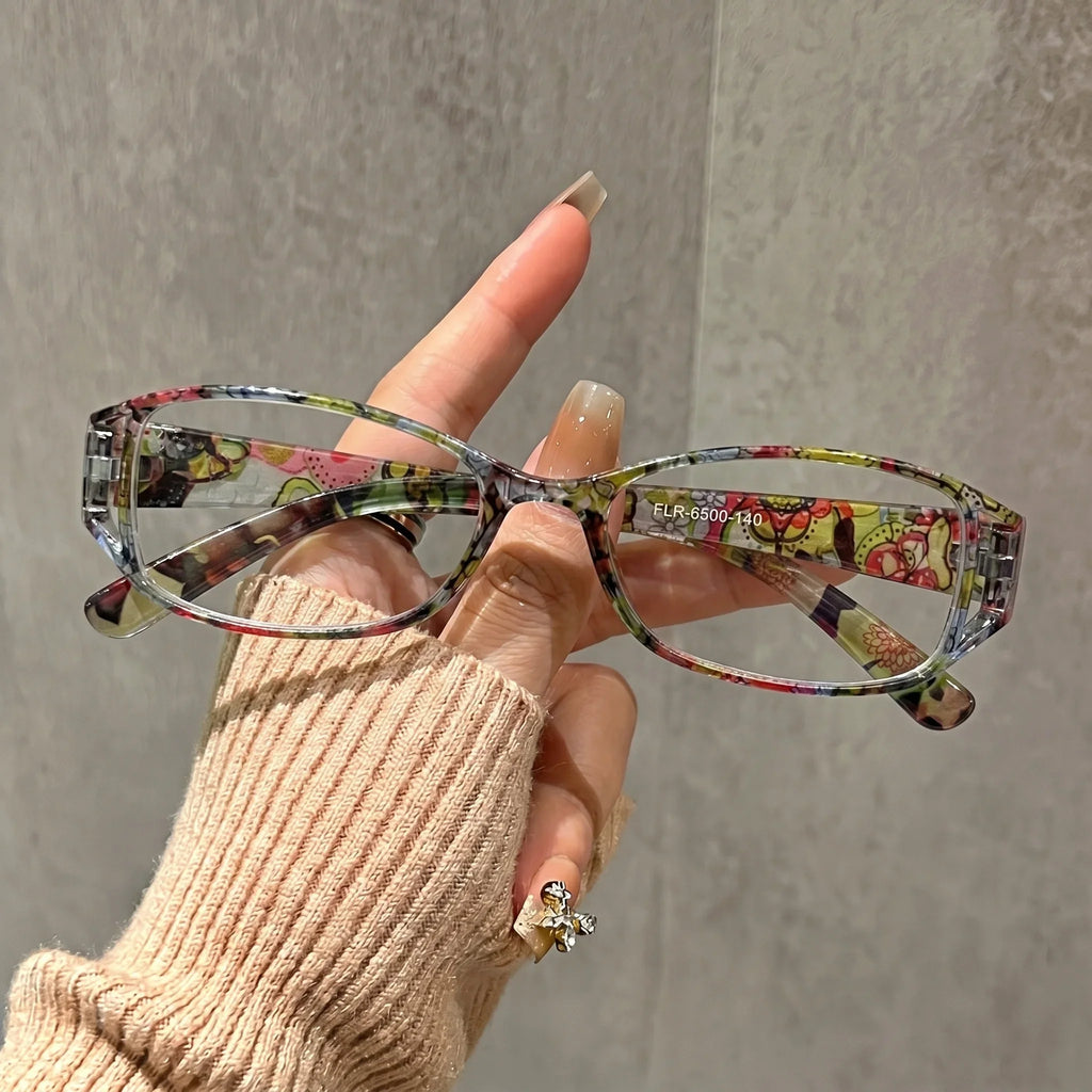 Buy 3 Get 3 Free Retro Small Frame Printed Reading Glasses Set with Anti Blue Light for Daily Reading, a Great Gift for Elders