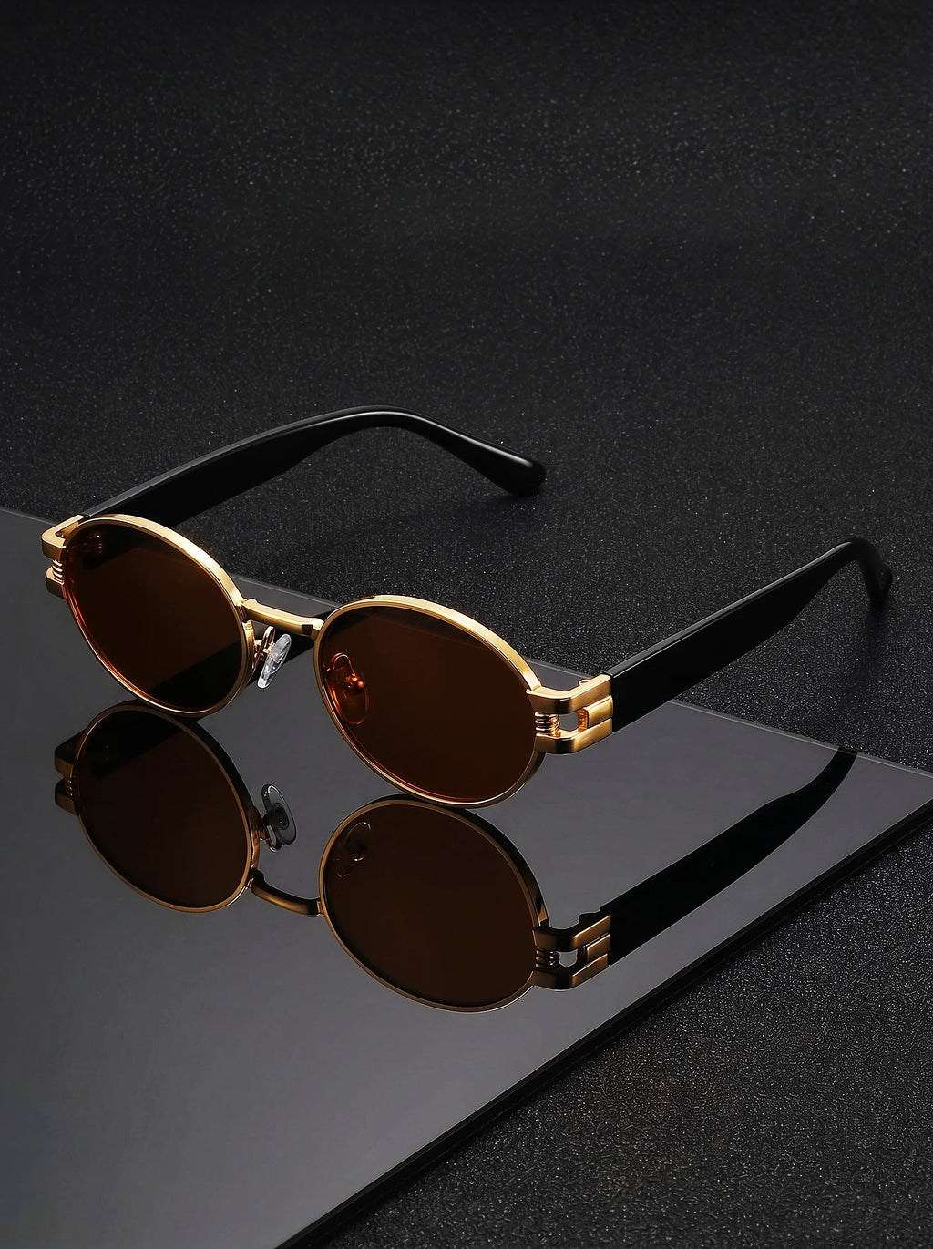VIOLA MAG Retro Oval Sunglasses for Men Women, Vintage Small Round Polarized Sun Glasses, UV400 Protection Fashion Shades with F