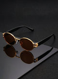 VIOLA MAG Retro Oval Sunglasses for Men Women, Vintage Small Round Polarized Sun Glasses, UV400 Protection Fashion Shades with F