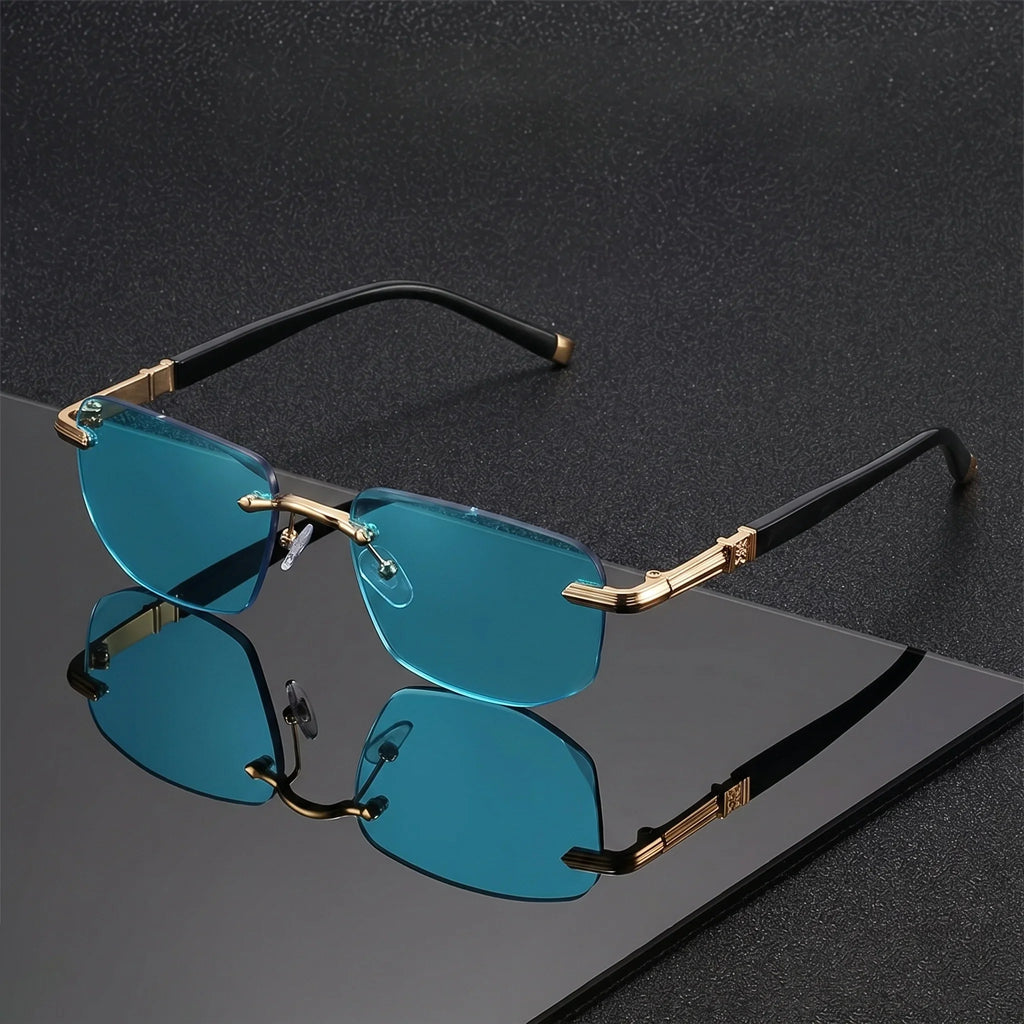 Frameless Cut Edge Sun Reading Glasses for Men, Suitable for Outdoor Driving, Daily Leisure, and Sun Protection Reading