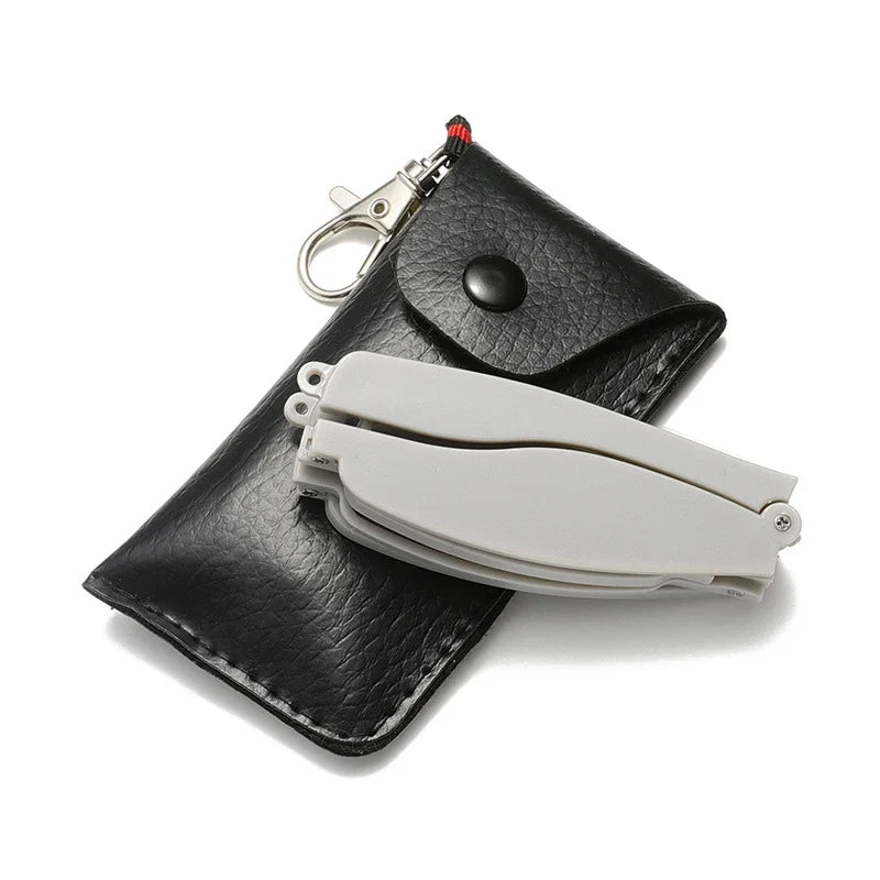 Anti blue light reading glasses, foldable and portable with leather cover, high-definition resin reading glasses