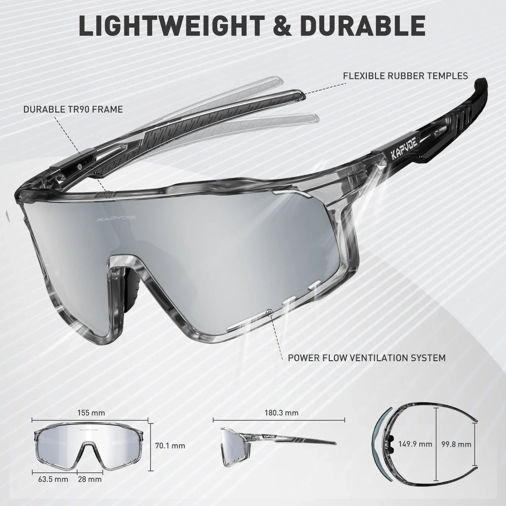 KAPVOE UV400 Cycling Glasses Men MTB Cycling Sunglasses Outdoor Sports Running Eyewear Women Road Bike Glasses