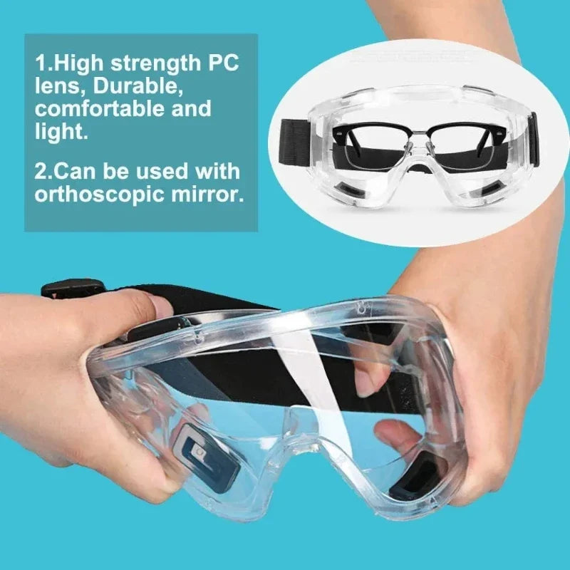 Clear Antifog Safety Goggles Anti Splash Windproof Protective Glasses for Industrial Work Lab Research Cycling Riding
