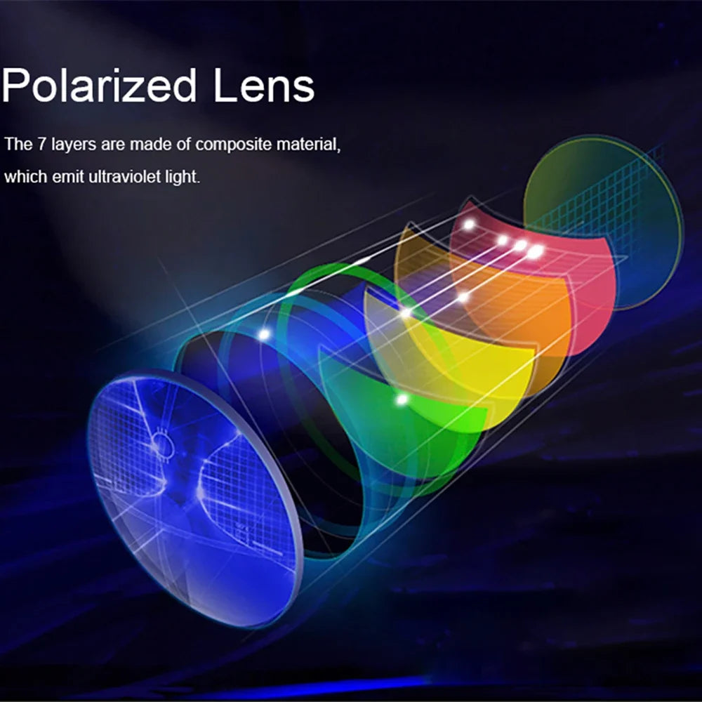 VIVIBEE Polarized Clip on Flip Up Rimless Sunglasses for Anti-Glare Night Driving Square Glasses UV  Eyeglasses