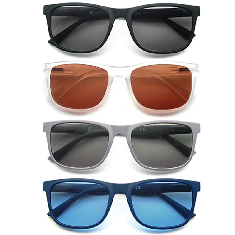 Extra-large reading sunglasses Suitable for men and women Classic square frame For outdoor use With prescription lenses.