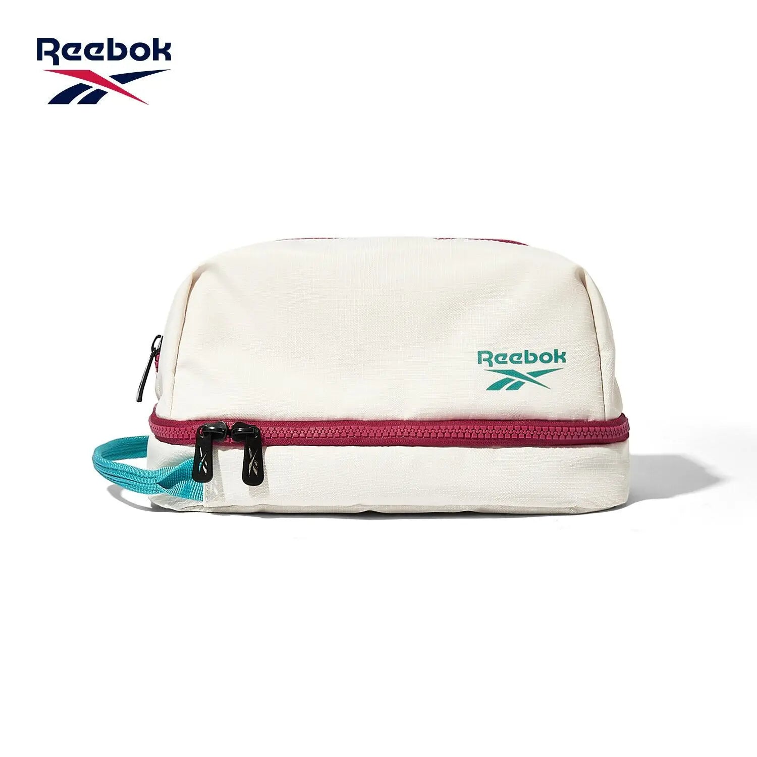REEBOK Minimalist Lightweight Women Sports Toiletry Bag Lady Waterproof  Barrier White Travel Make Up Wash Bag
