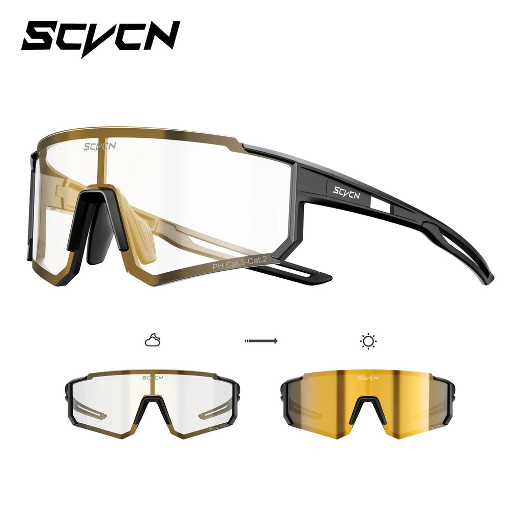 SCVCN Hot Outdoor Photochromic Sunglasses Sports Bike Cycling Glasses Man Women MTB Driving Bicycle Hiking Eyewear UV400 Goggles