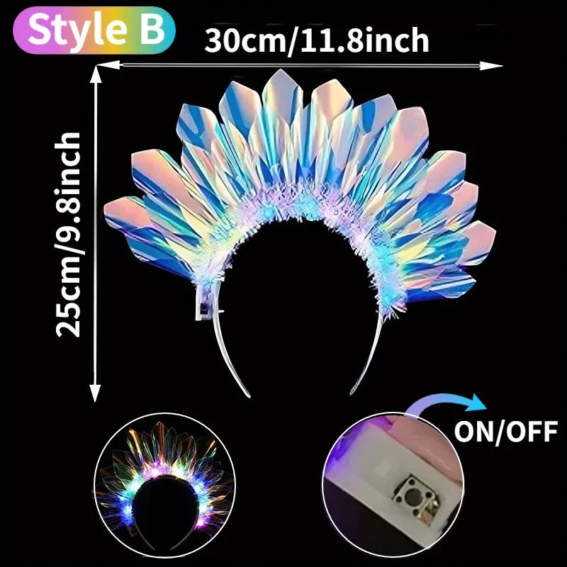 4-24Pcs LED Headbands Glow Party Light Up Headband for Birthday Wedding Favors Rave Costume Headpiece for Women Men Halloween