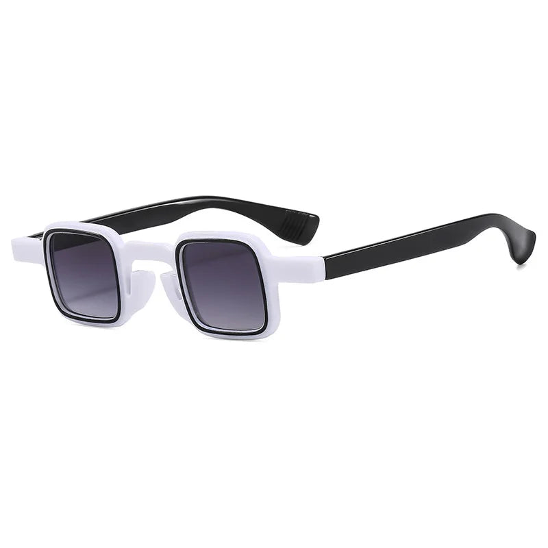 Ins Popular Fashion Small Square Sunglasses Women Retro Punk Shades UV400 Men Clear Ocean Lens Trending Rivets Sun Glasses