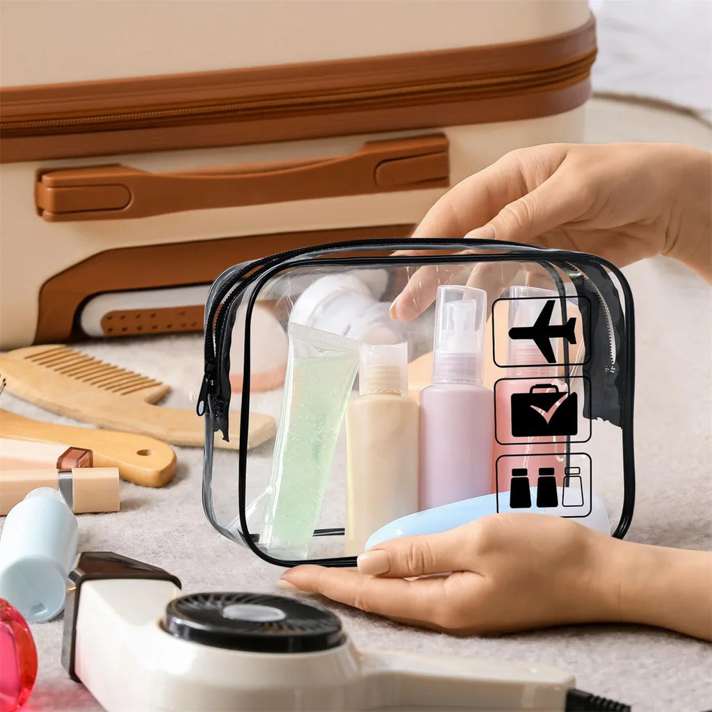1pc Clear Toiletry TSA Approved Travel Bag Travel Carry On, Airport Aviation Accessories Compliant Bag, Quart Size Women's and M