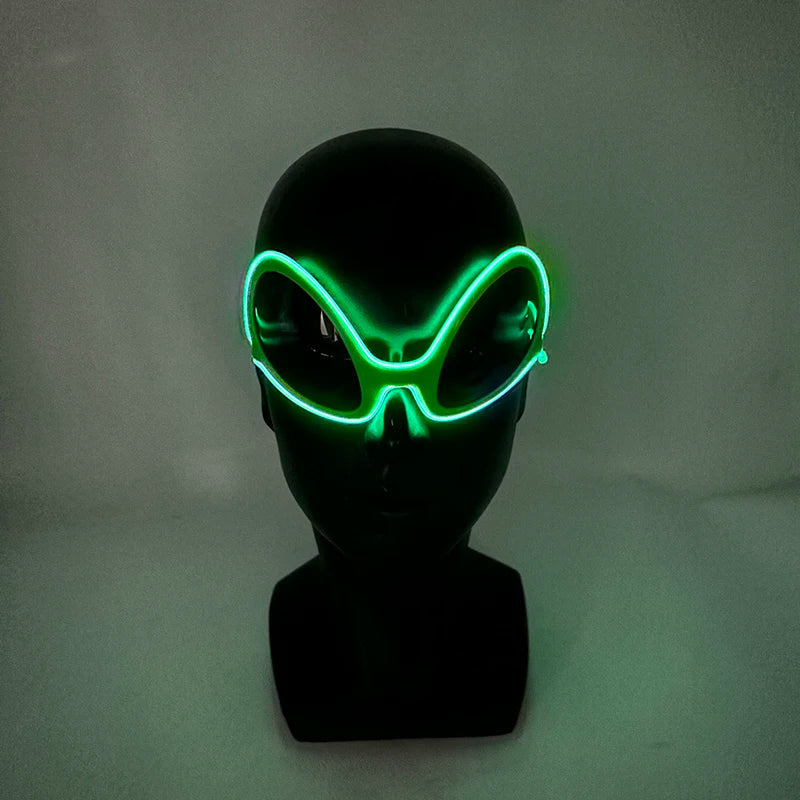 Halloween Funny Sunglasses Personalized Eyewear Alien Style Glasses Luminous Neon Glasses For Rave Festival Club Party Props