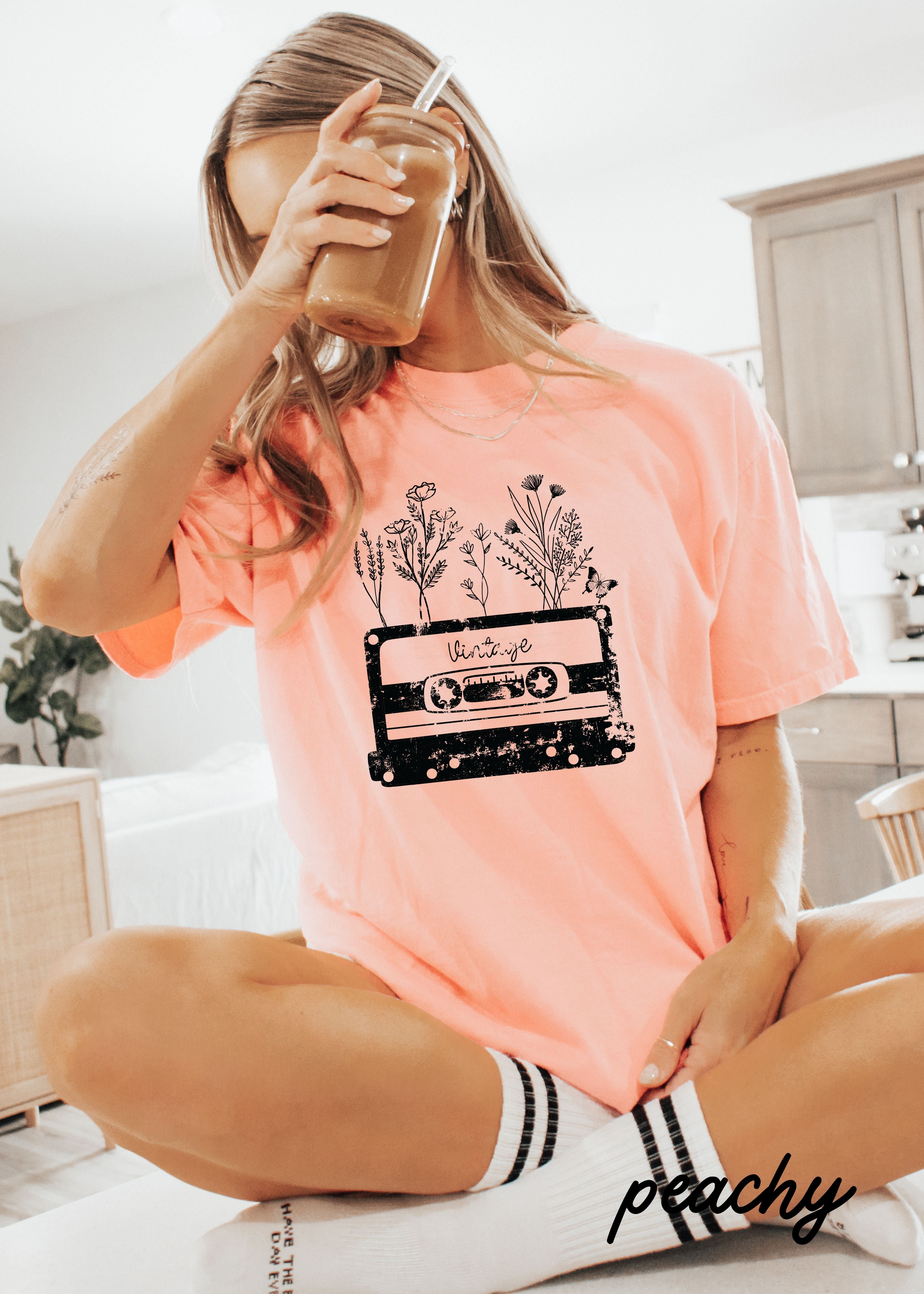 PRE-ORDER: Floral Vintage Tape Tee *10 Colors (S-3X)