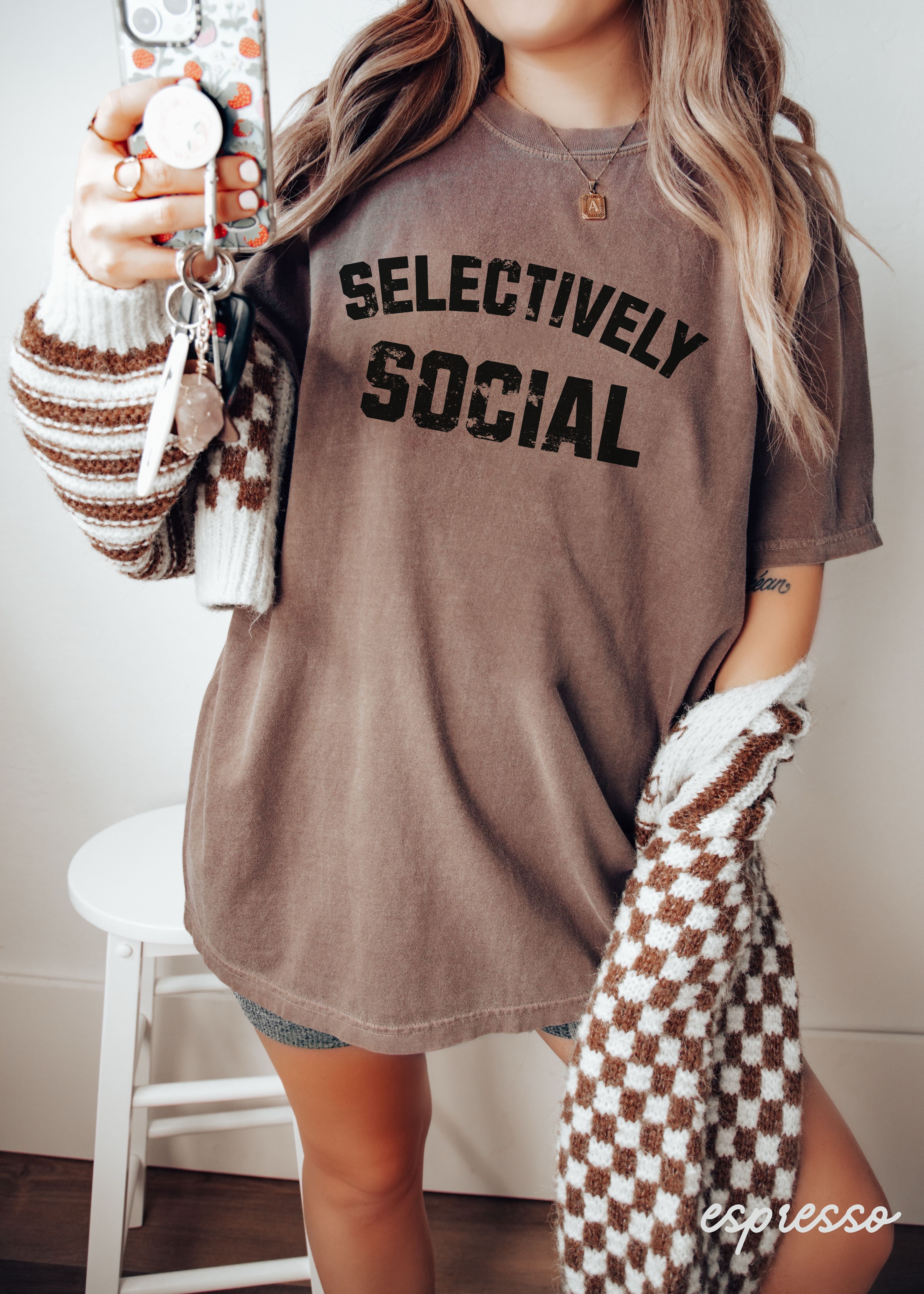 Selectively Social Tee *9 Colors (S-3X)
