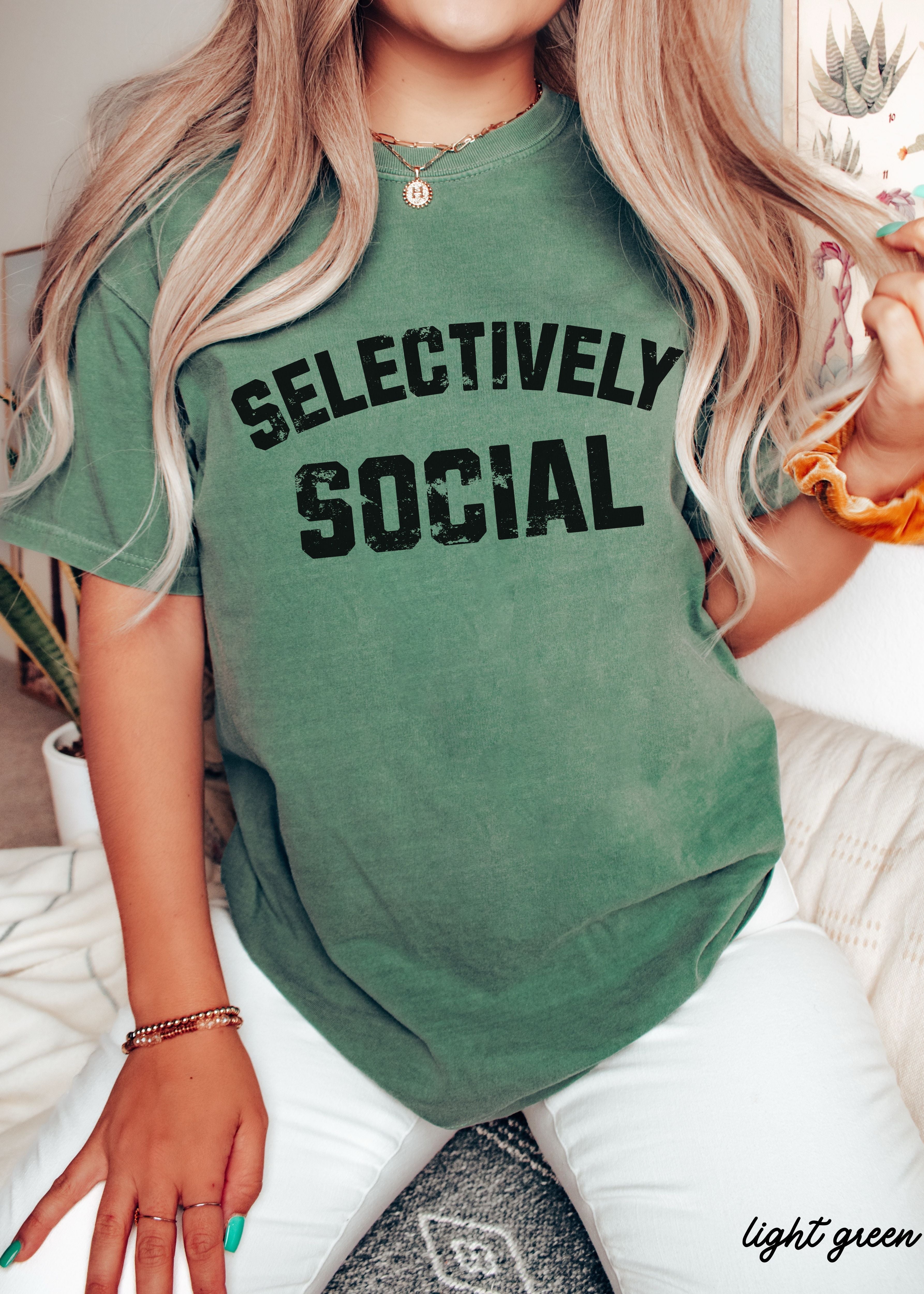 Selectively Social Tee *9 Colors (S-3X)
