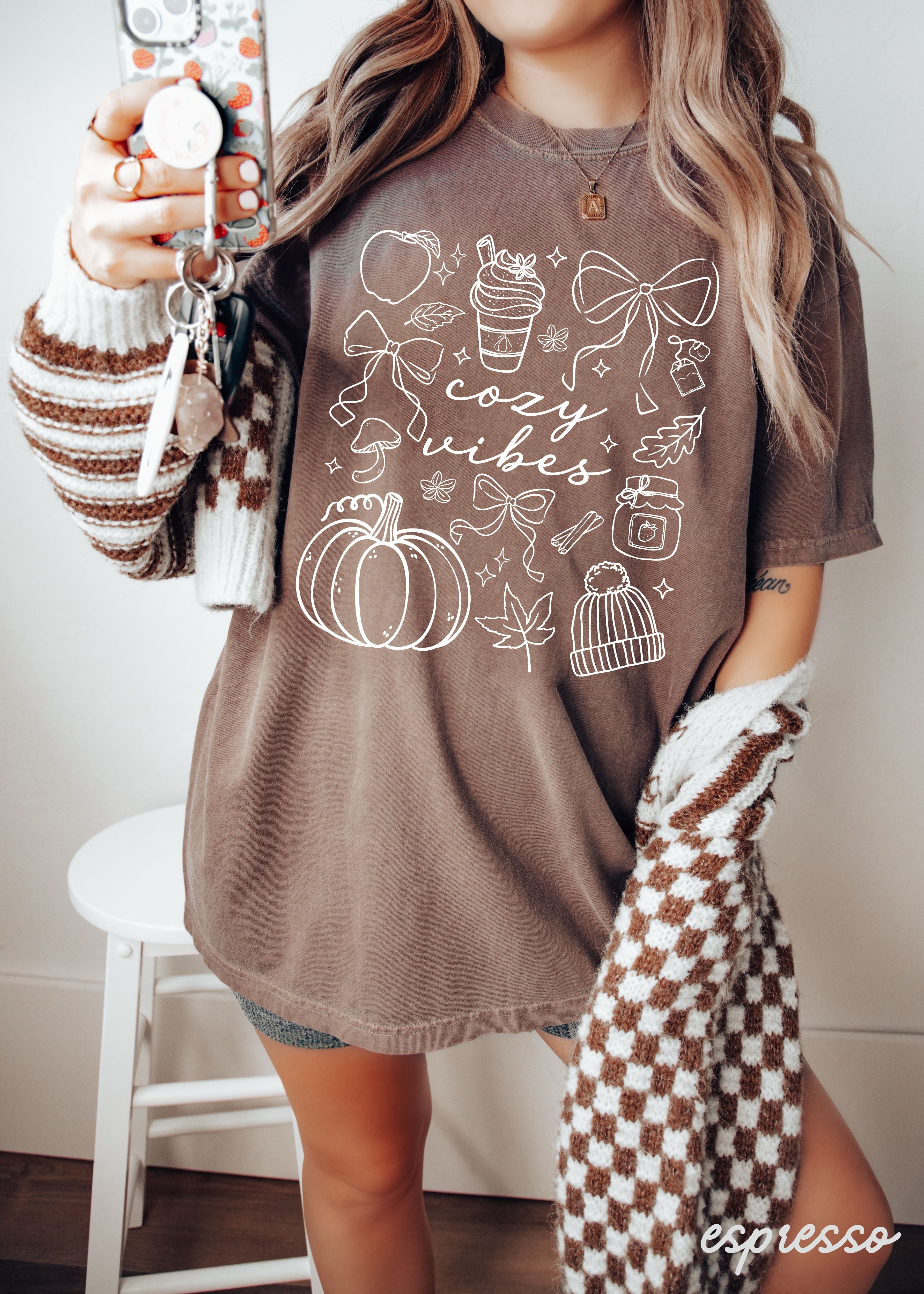 Cozy Vibes Doodle Tee *6 Colors (S-3X)