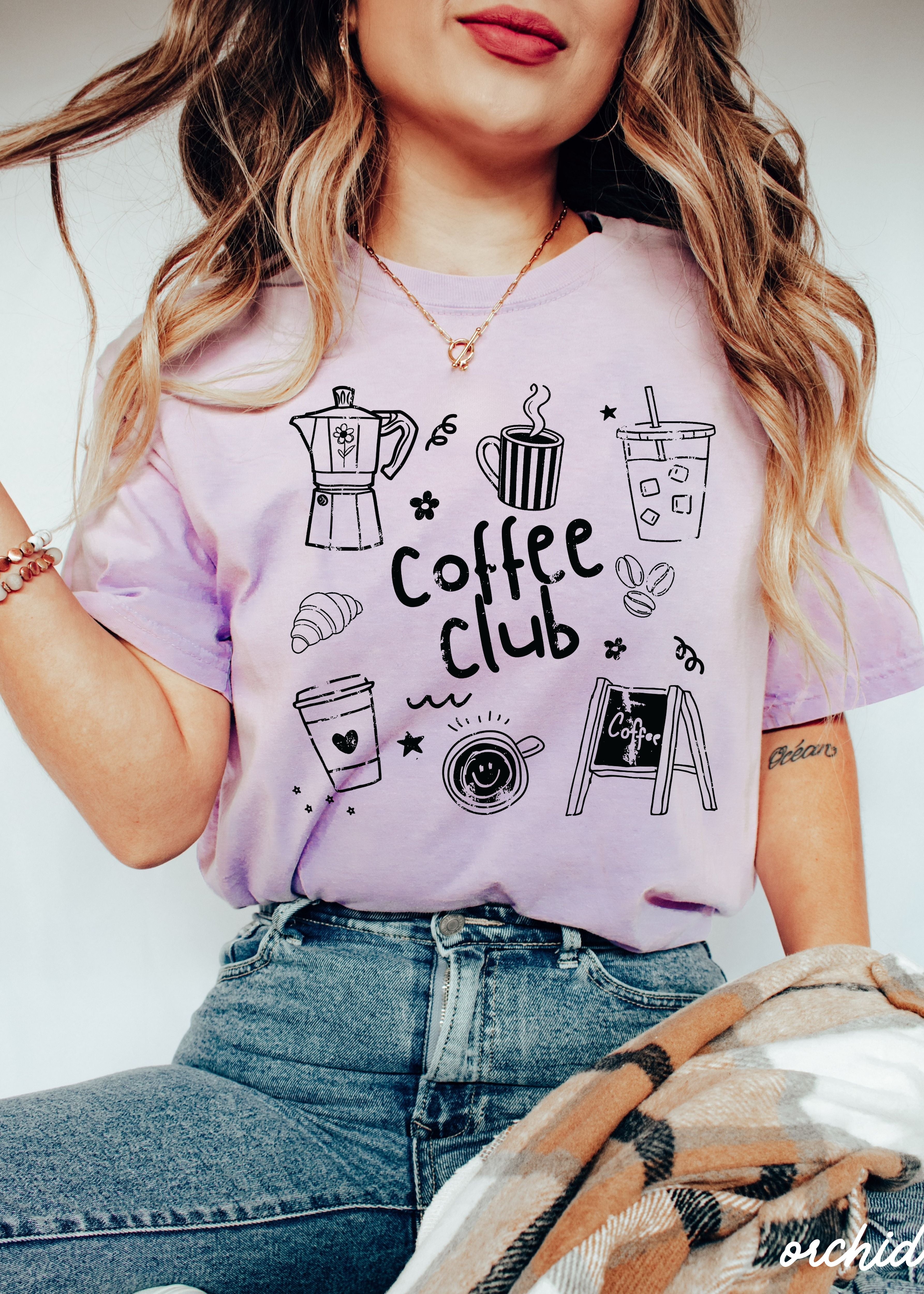 Coffee Club Doodle Tee *16 Colors (S-3X) SC