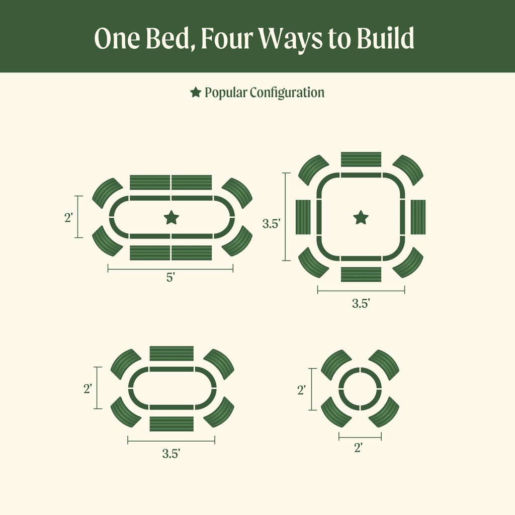 17" Tall 4 In 1 Small Modular Metal Raised Garden Bed Kit
