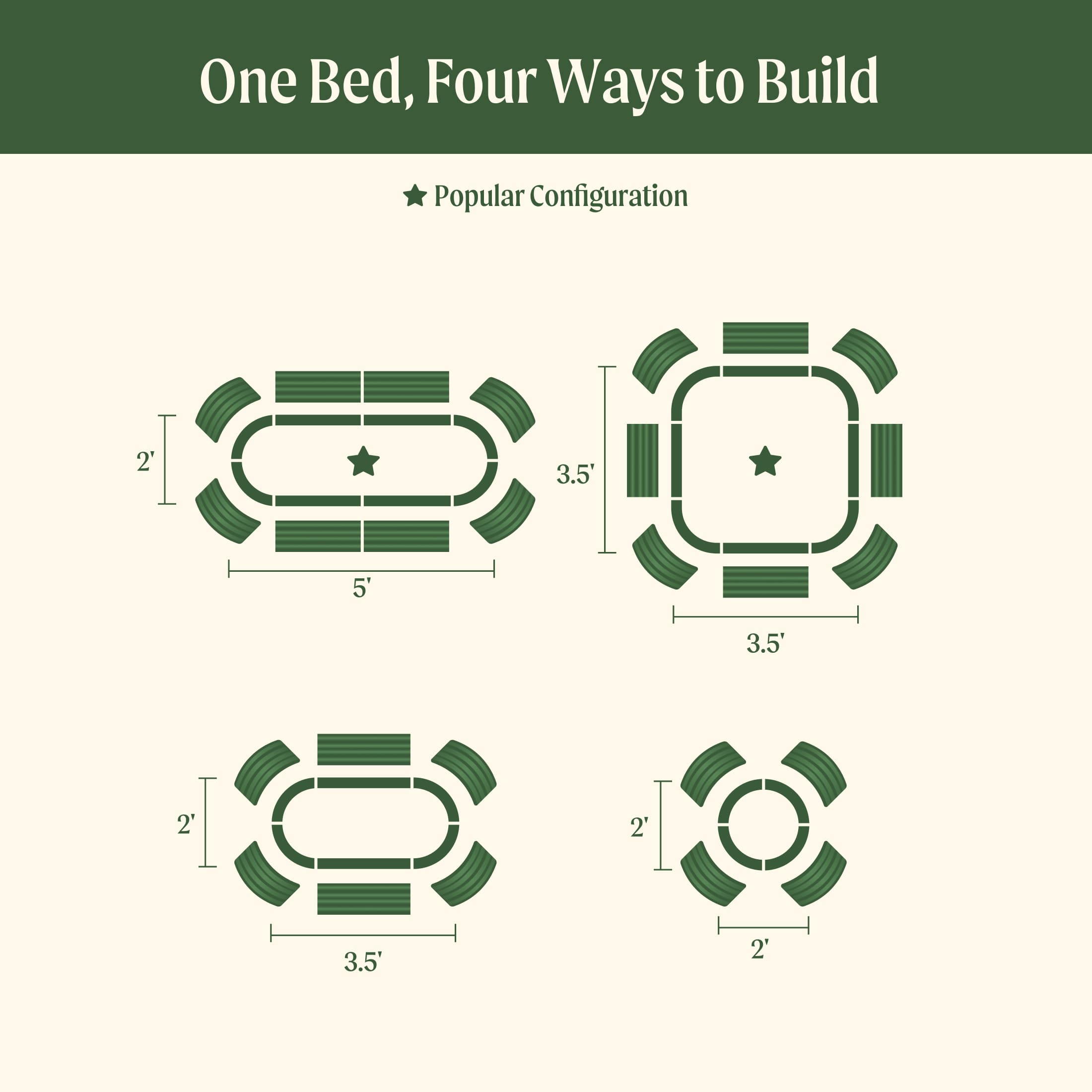 17" Tall 4 In 1 Small Modular Metal Raised Garden Bed Kit