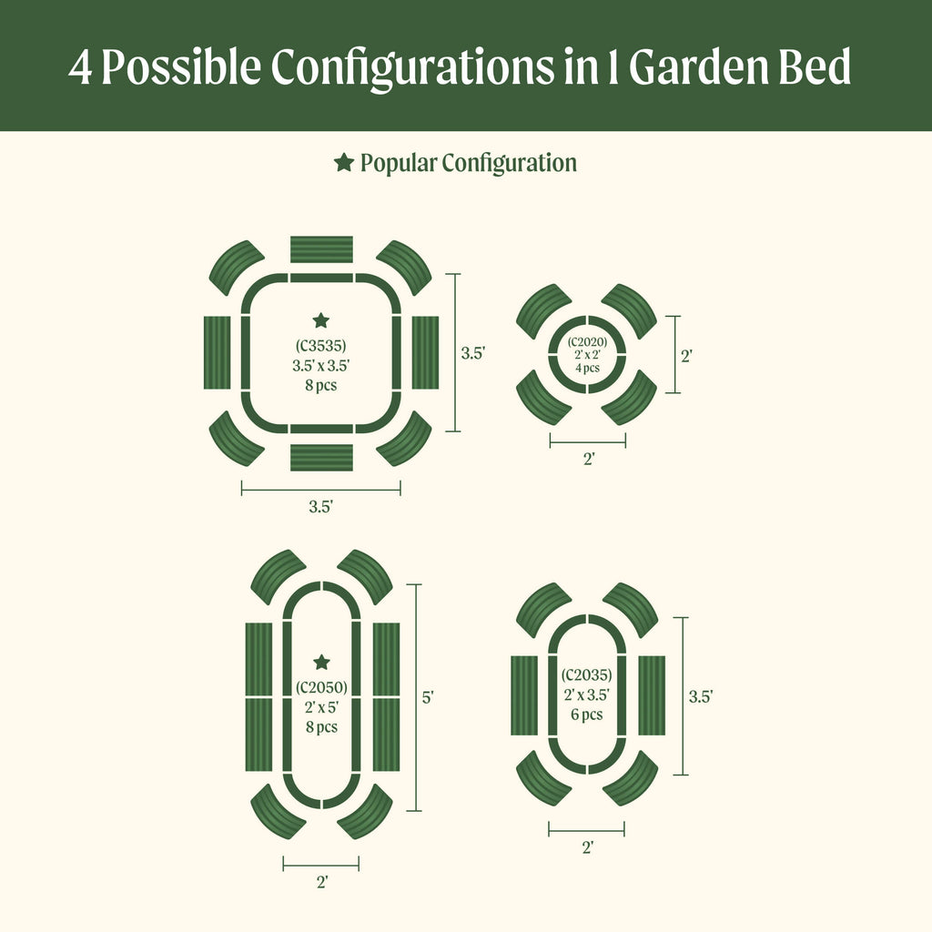 17" Tall 4 In 1 Small Modular Metal Raised Garden Bed Kit