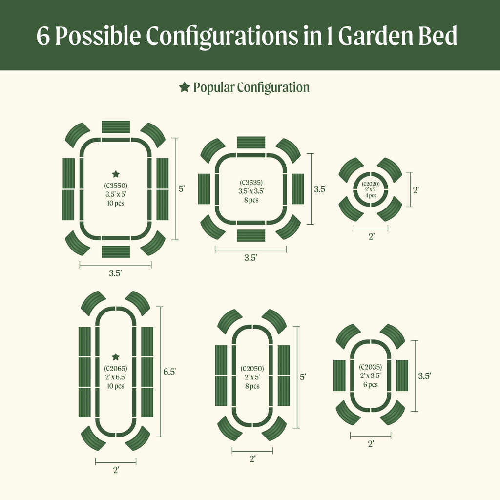 17" Tall 6 In 1 Medium Modular Metal Raised Garden Bed Kit