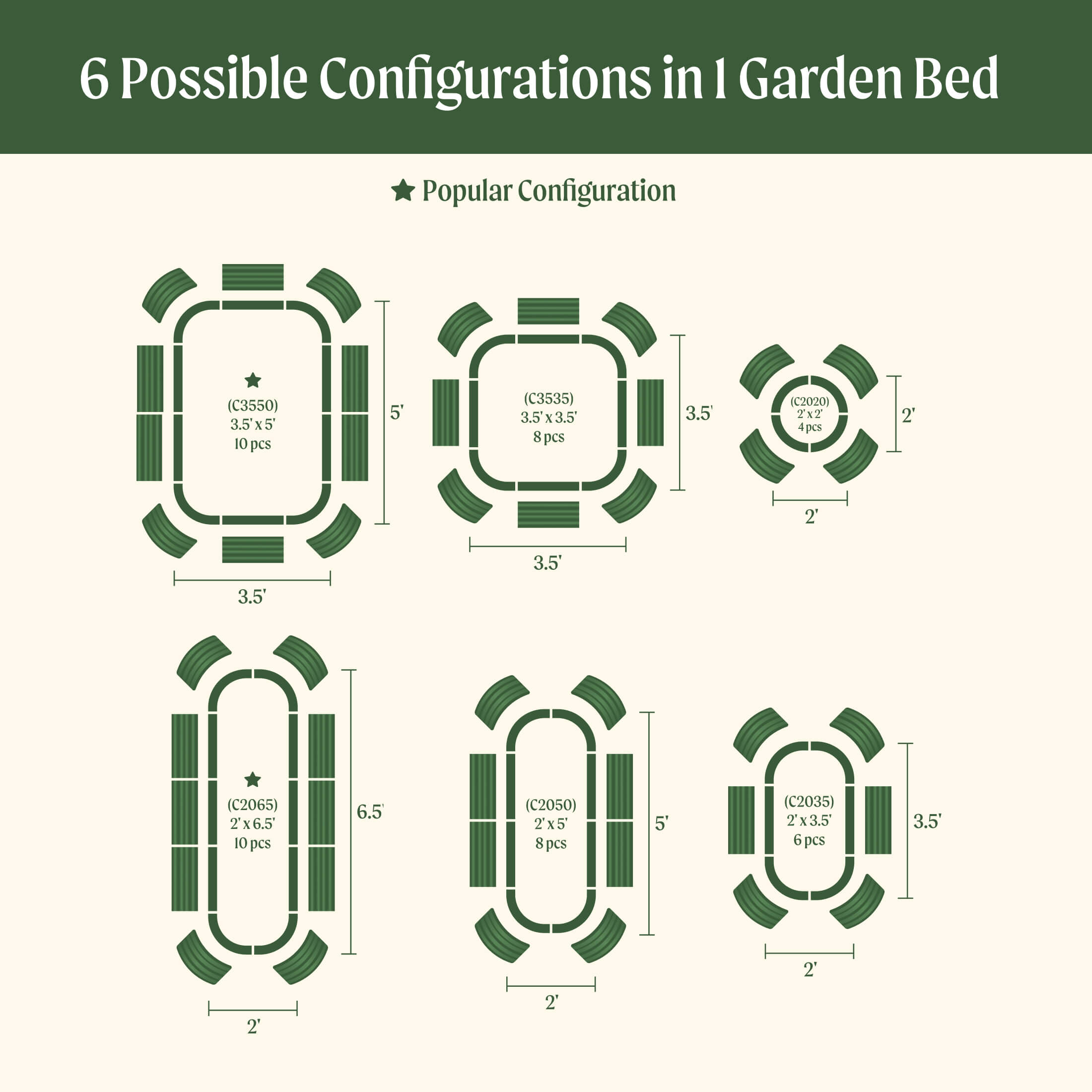 17" Tall 6 In 1 Medium Modular Metal Raised Garden Bed Kit