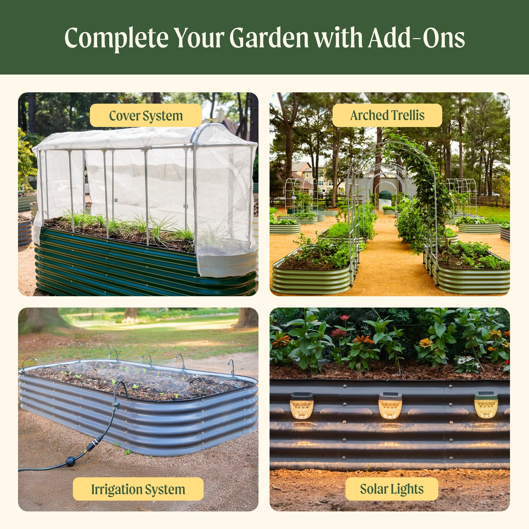 17" Tall 10 In 1 Jumbo Modular Metal Raised Garden Bed Kit