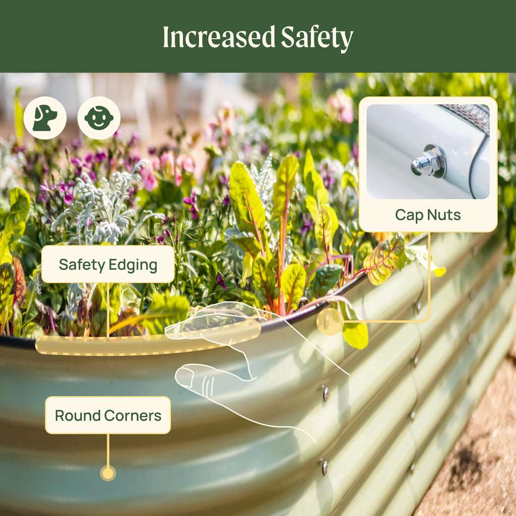 17" Tall 4 In 1 Small Modular Metal Raised Garden Bed Kit