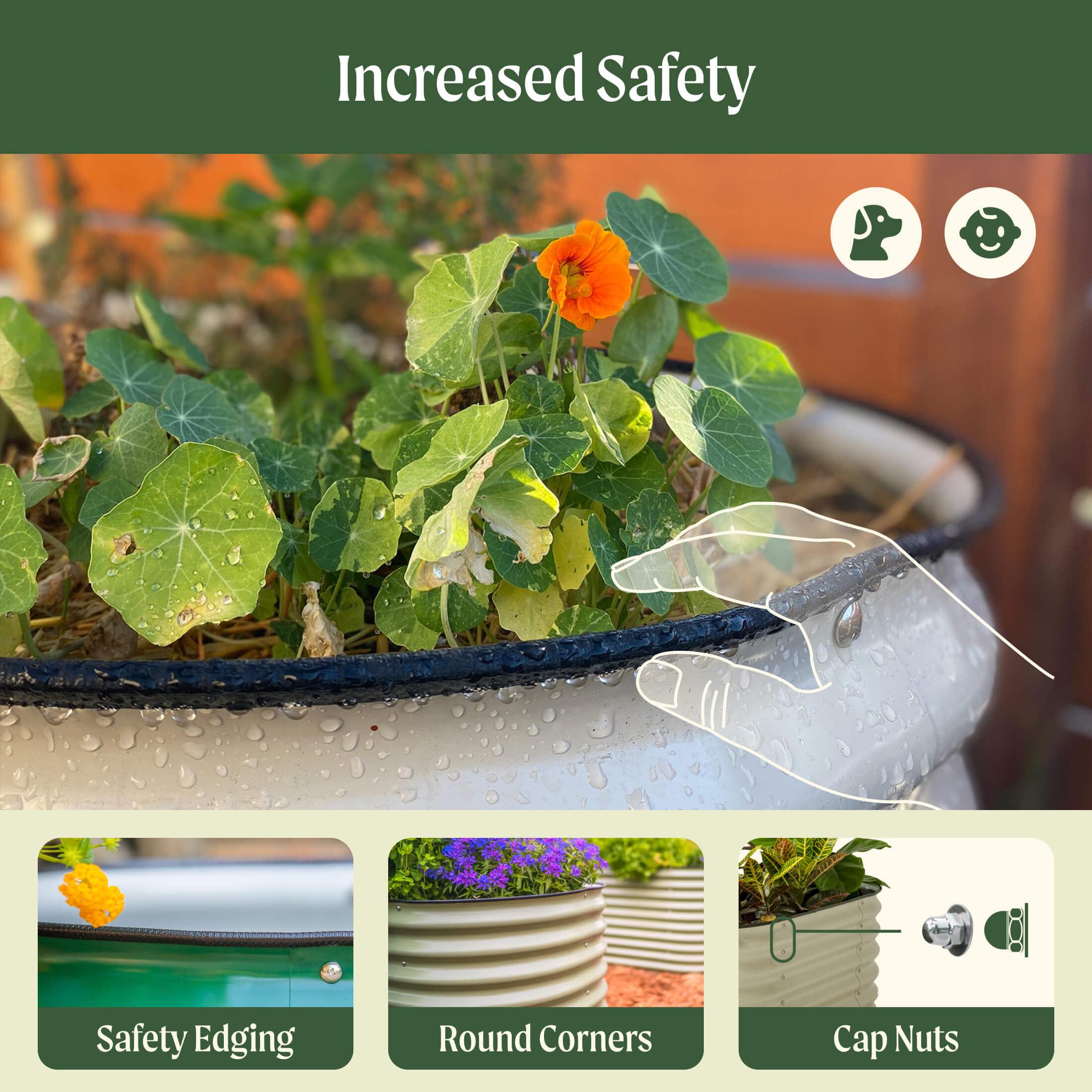 17" Tall 4 In 1 Small Modular Metal Raised Garden Bed Kit