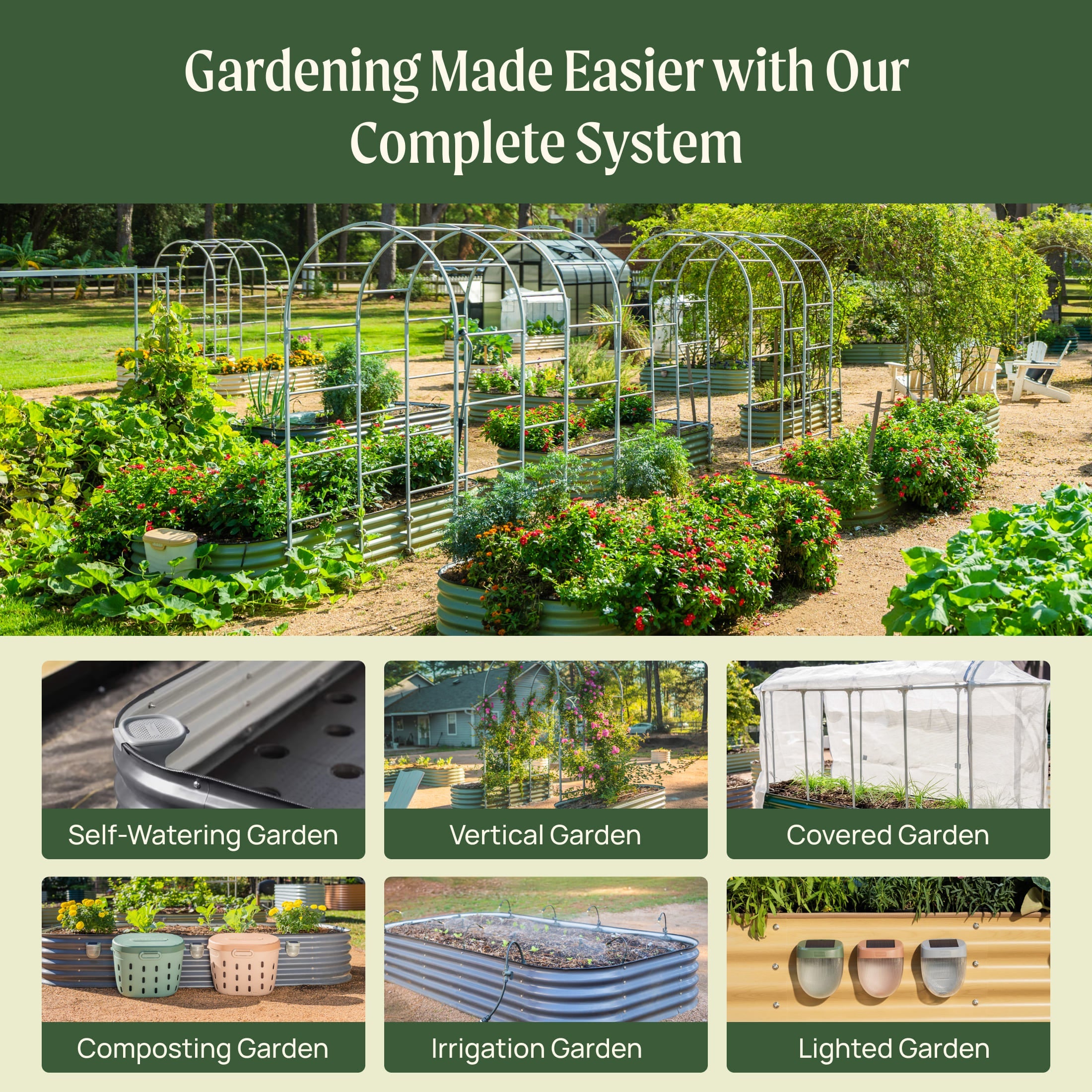 17" Tall 4 In 1 Small Modular Metal Raised Garden Bed Kit