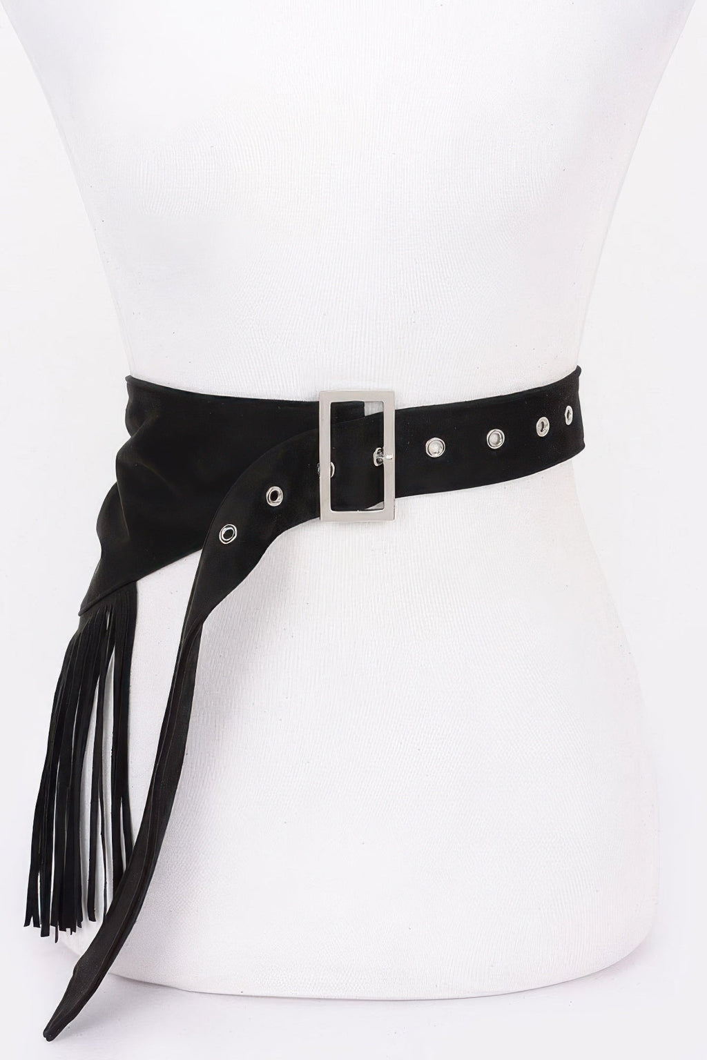 Faux Suede Fringe Belt