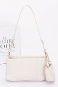 Quilted Faux Leather Shoulder Bag W/ Airpod Bag