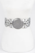 Faux Leather Multi Eyelet Round Western Belt