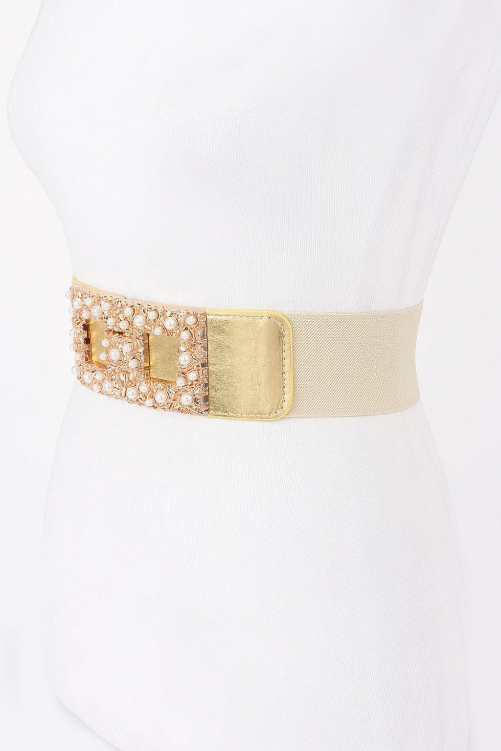 Pearl Metal Buckle Elastic Belt