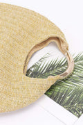 Faux Straw Metal Handle Hobo Bag